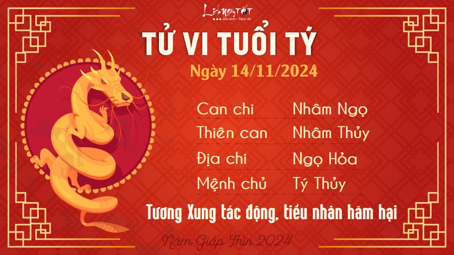 Tu vi hang ngay 14/11/2024 - Ty