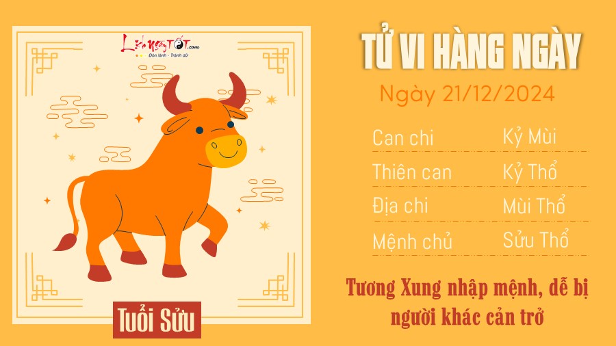 Tu vi hang ngay 21/12/2024 - Suu