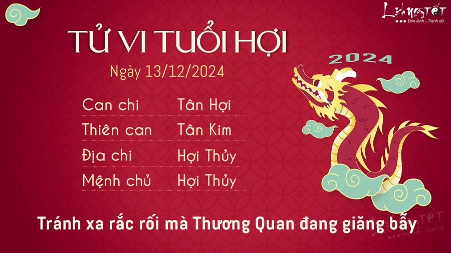 Tu vi hang ngay 13/12/2024 cua 12 con giap - Hoi