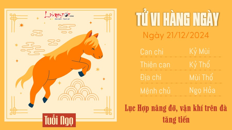 Tu vi hang ngay 21/12/2024 - Ngo