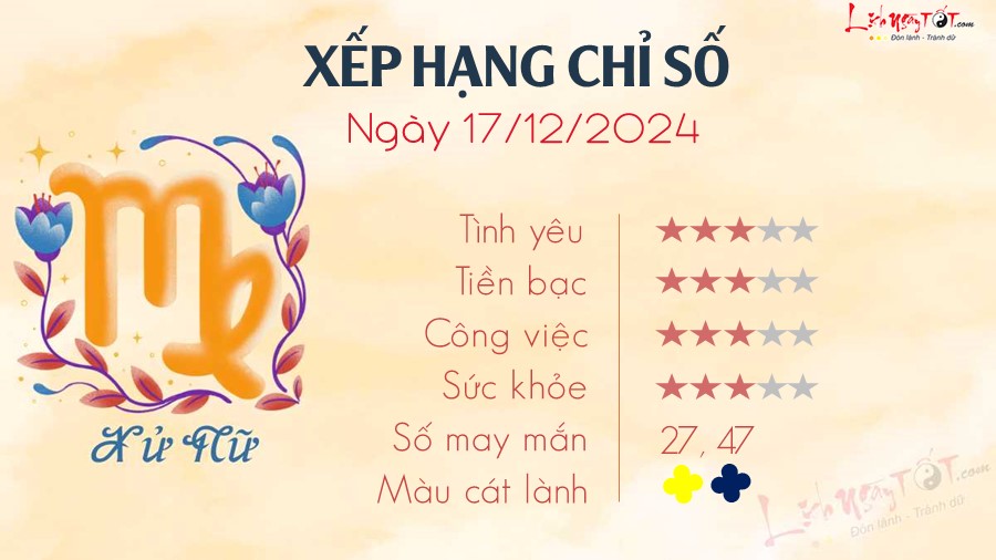 6 Tu vi hang ngay 17-12-2024 - Xu Nu