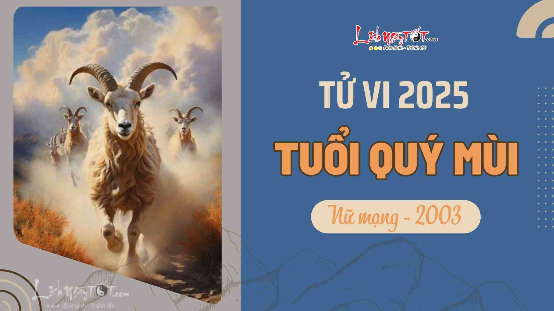 Tu vi 2025 tuoi Quy Mui nu mang 2003