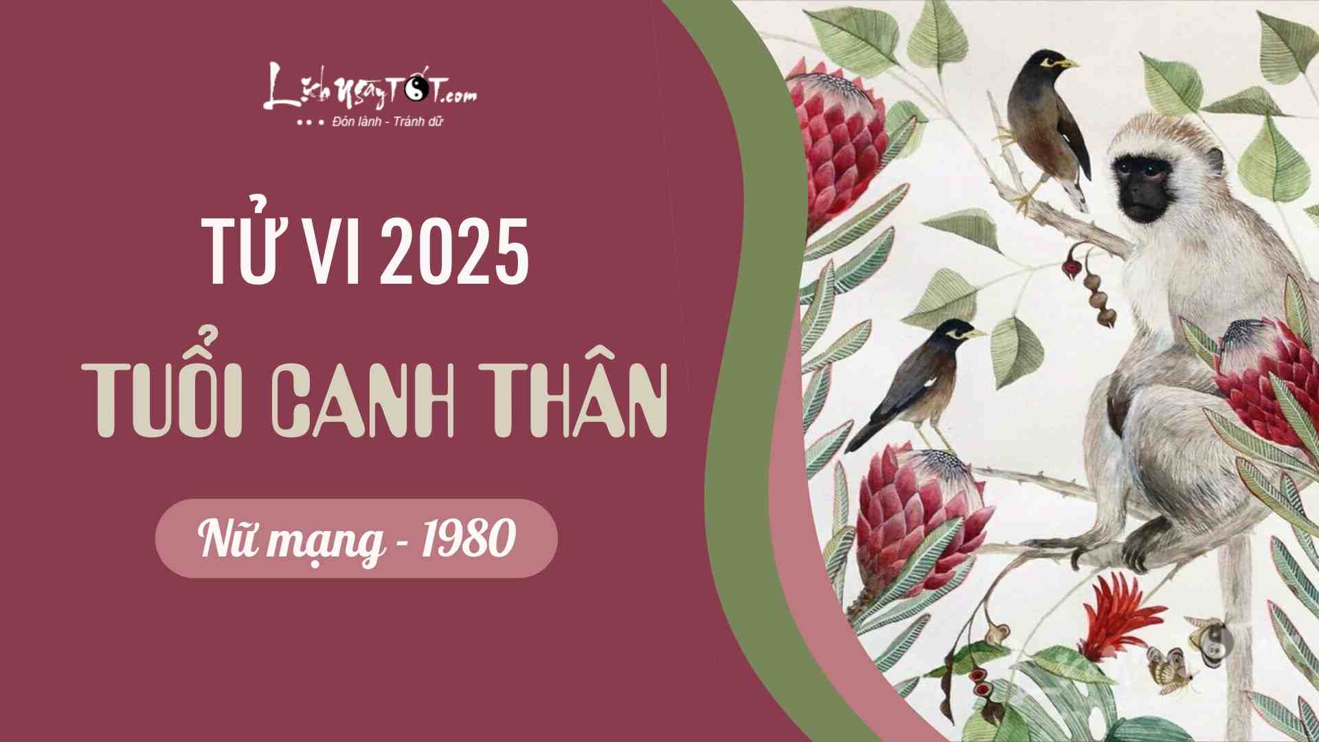 Tu vi 2025 tuoi Canh Than nu mang 1980