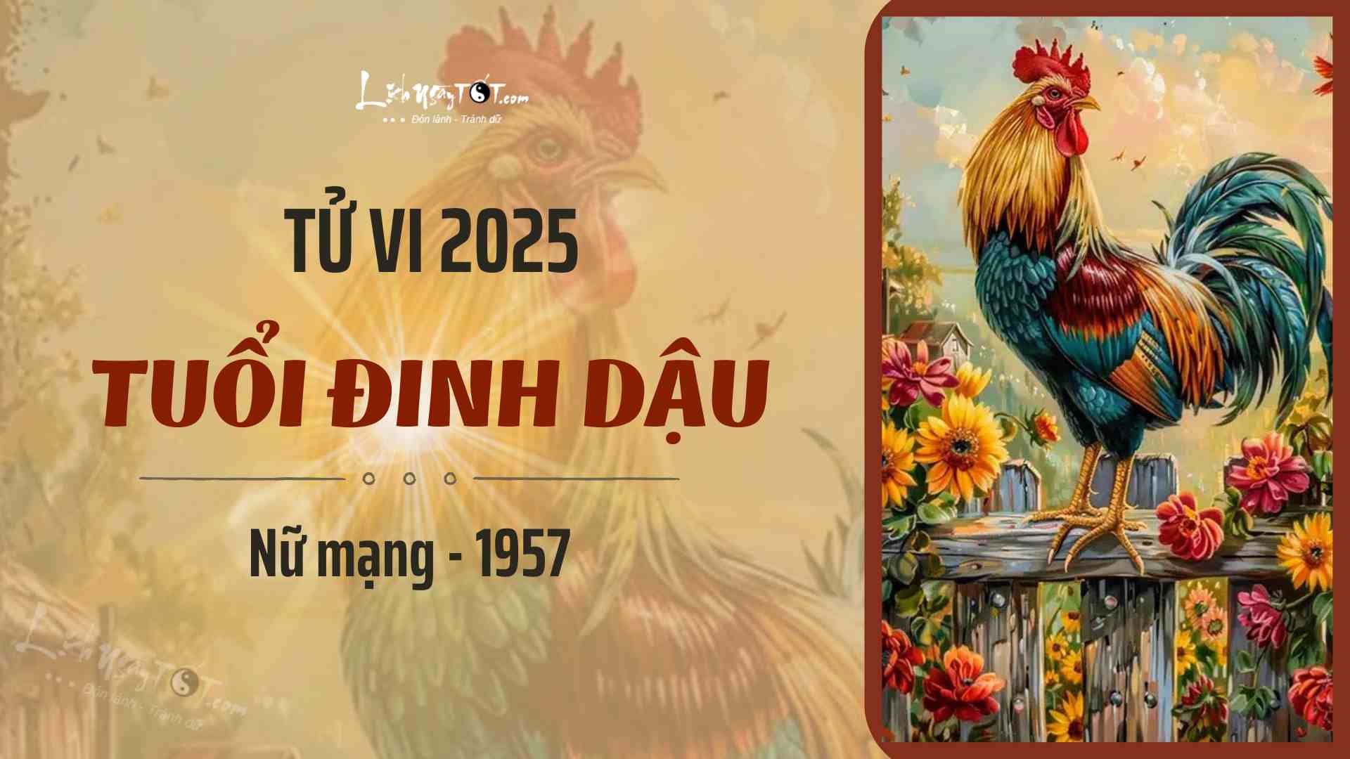 Tu vi 2025 tuoi Dinh Dau nu mang 1957