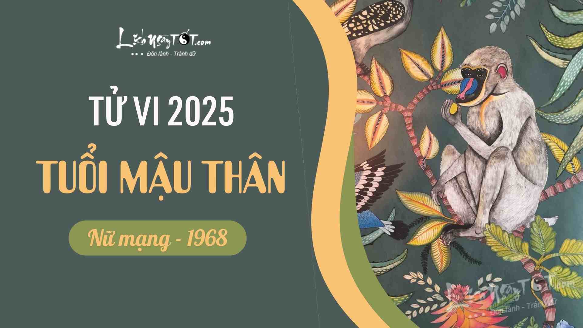 Tu vi 2025 tuoi Mau Than nu mang 1968