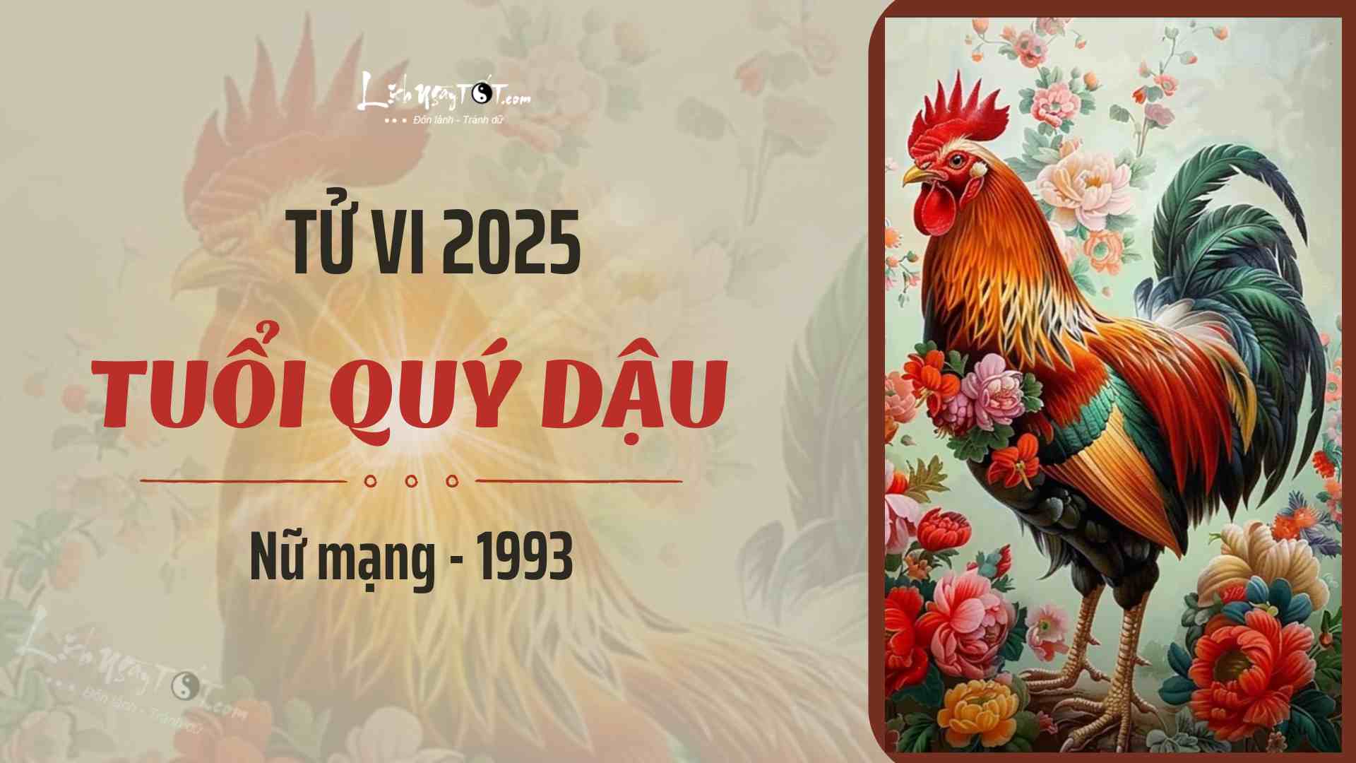 Tu vi 2025 tuoi Quy Dau nu mang 1993