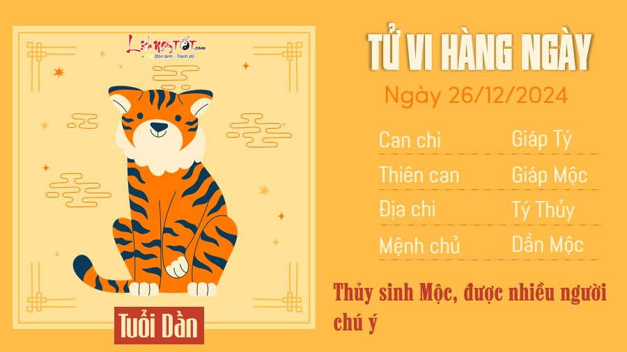 Tu vi hang ngay 26/12/2024 - Dan