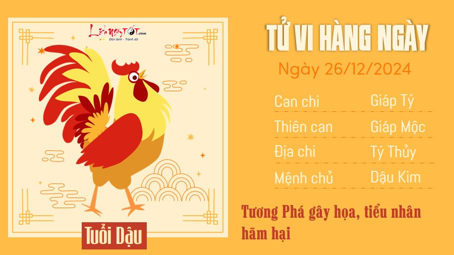 Tu vi hang ngay 26/12/2024 - Dau