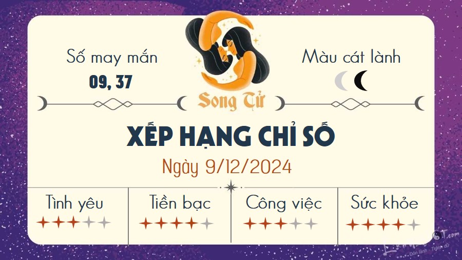 Tu vi hang ngay 9/12/2024 - Song Tu