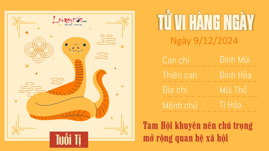 Tu vi hang ngay 9/12/2024 cua 12 con giap - Ti