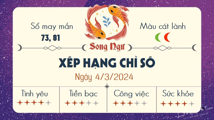 Tu vi hang ngay 4/3/2024 - Song Ngu