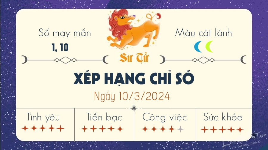 Tu vi hang ngay 10/3/2024 - Su Tu