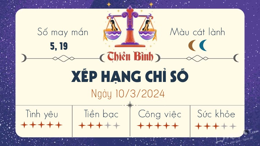 Tu vi hang ngay 10/3/2024 - Thien Binh