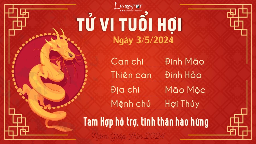 Tu vi hang ngay 3/5/2024 cua 12 con giap - Hoi