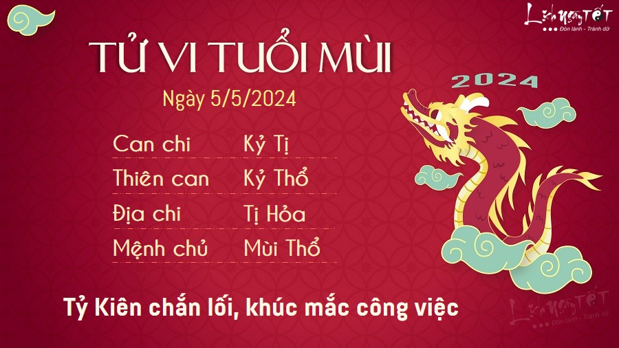 Tu vi hang ngay 5/5/2024 - Mui