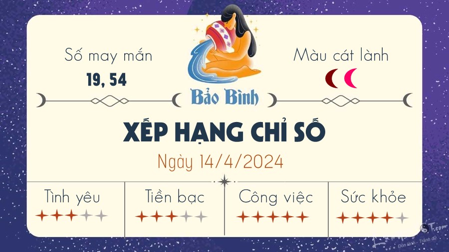 Tu vi hang ngay 14/4/2024 - Bao Binh