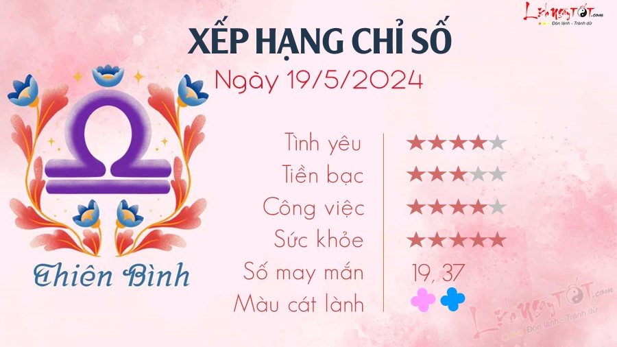 Tu vi hang ngay 19/5/2024 - Thien Binh