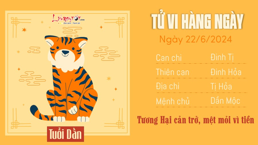 Tu vi hang ngay 22/6/2024 tuoi Dan
