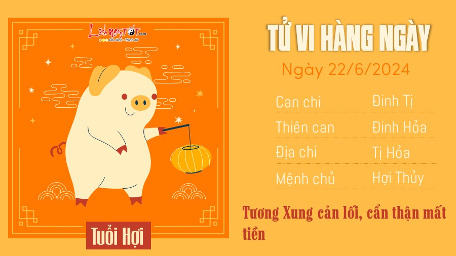 Tu vi hang ngay 22/6/2024 tuoi Hoi