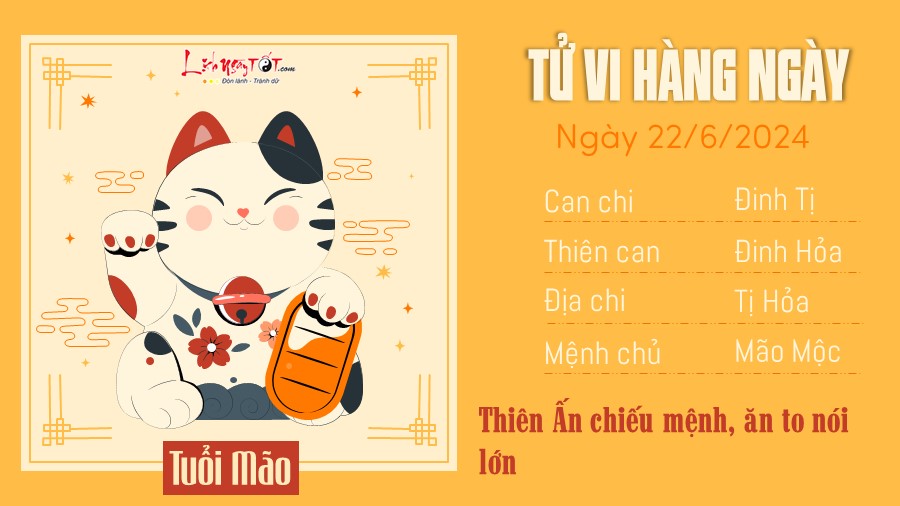 Tu vi hang ngay 22/6/2024 tuoi Mao