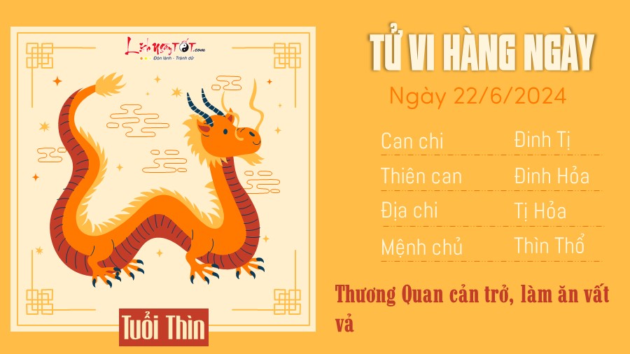 Tu vi hang ngay 22/6/2024 tuoi Thin