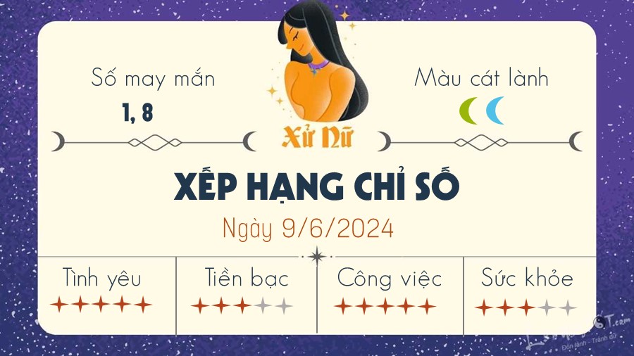 Tu vi hang ngay 9/6/2024 - Xu Nu