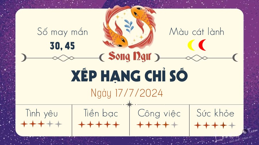 Tu vi ngay 17/7/2024 - Song Ngu