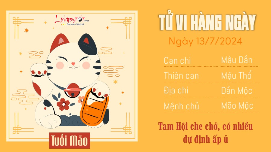 Tu vi hang ngay 13/7/2024 - Mao