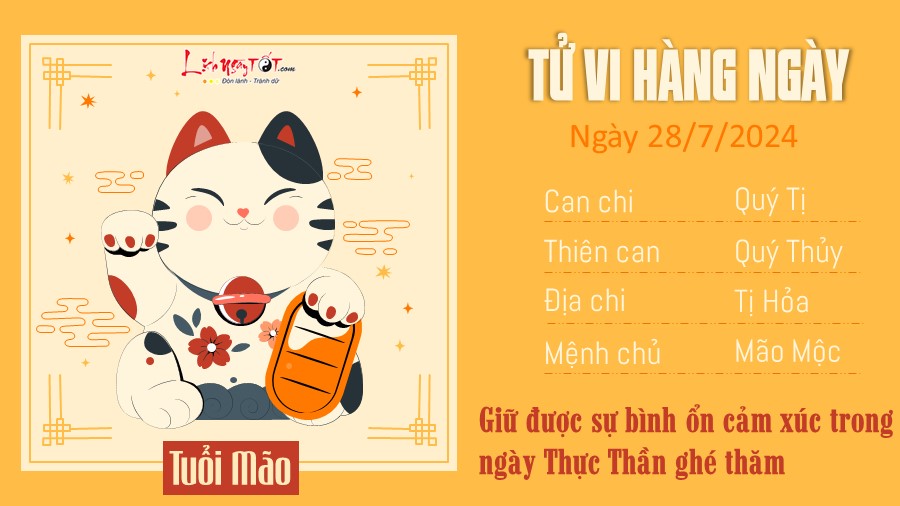 tu vi hang ngay 28 7 2024 - Mao