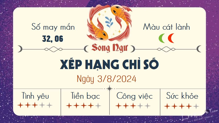 Tu vi hang ngay 3/8/2024 - Song Ngu