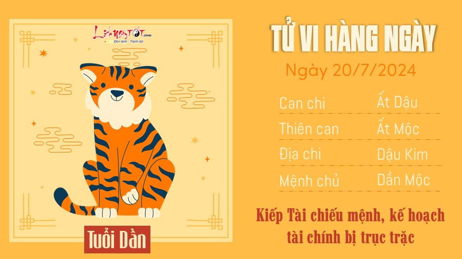 Tu vi hang ngay 20/7/2024 - Tuoi Dan