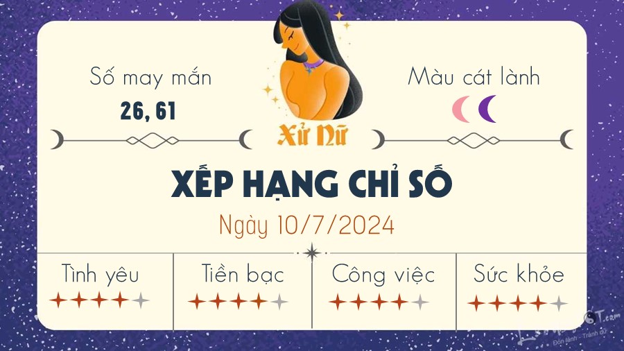 tu vi hang ngay 10/7/2024 - Xu Nu