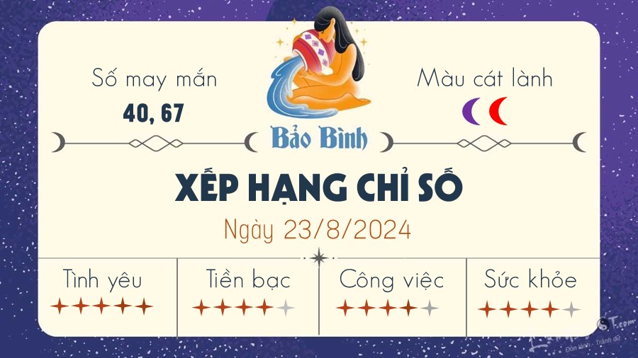 Tu vi hang ngay 23/8/2024 - Bao Binh