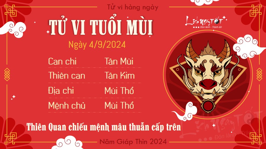 Tu vi hang ngay 4/9/2024 - Mui