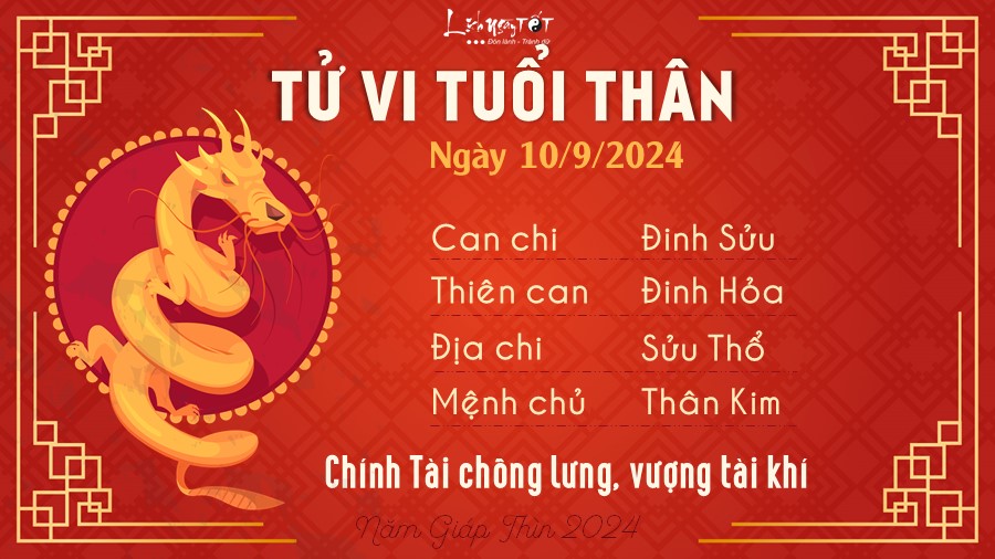 Tu vi hang ngay 10/9/2024 - Than