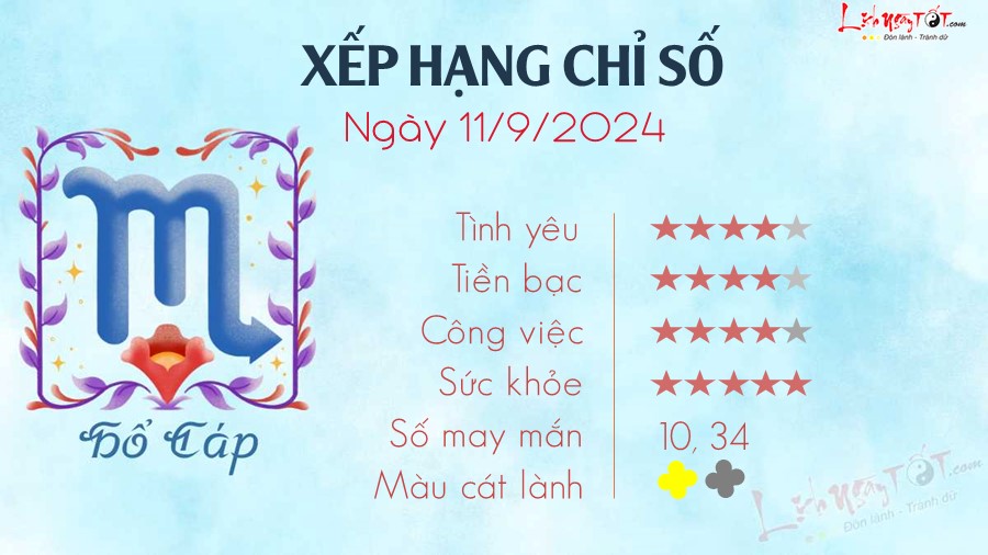 tu vi hang ngay 11 9 2024 - Ho Cap