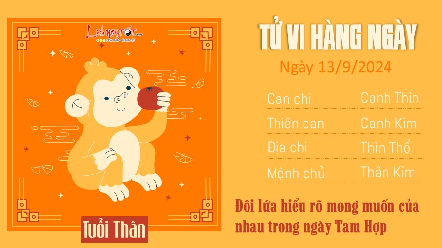 Tu vi hang ngay 13/9/2024 cua 12 con giap - Than