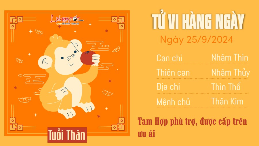 Tu vi hang ngay 25/9/2024 - Than