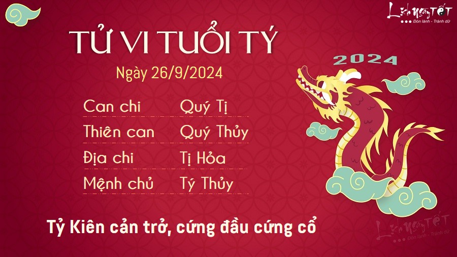 Tu vi hang ngay 26/9/2024 - Ty