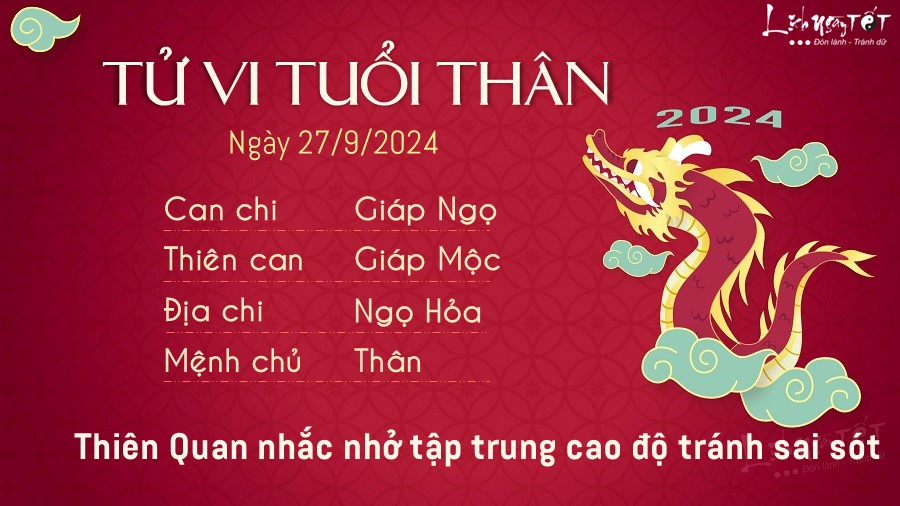 tu vi hang ngay 27 9 2024 - than