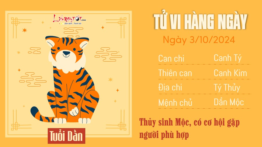 Tu vi hang ngay 3/10/2024 - Dan