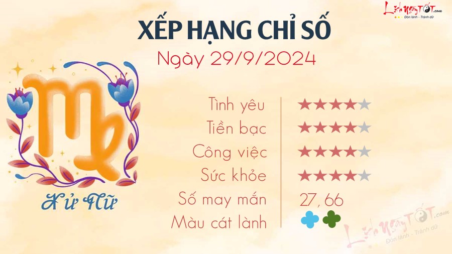 6 Tu vi hang ngay 29-9-2024 - Xu Nu