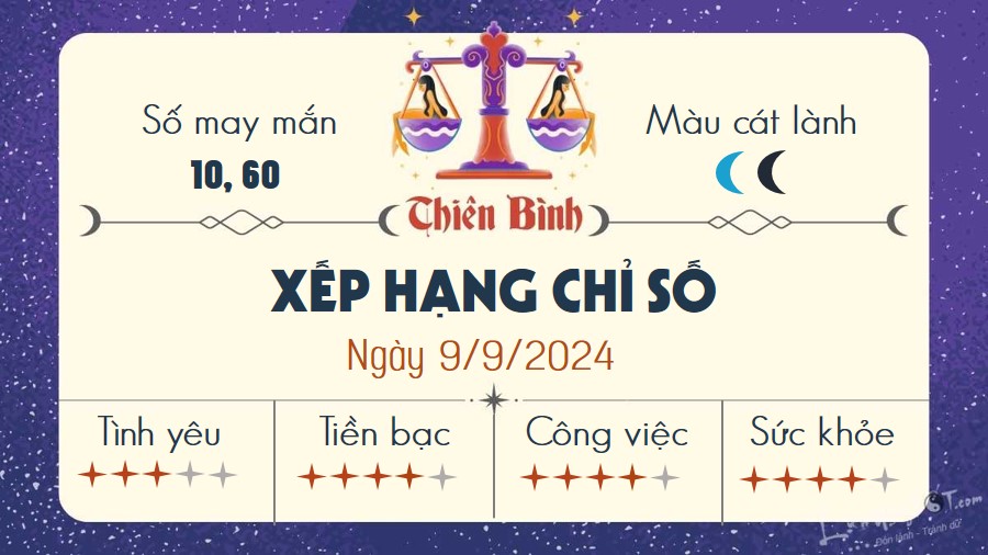 Tu vi hang ngay 9/9/2024 - Thien Binh