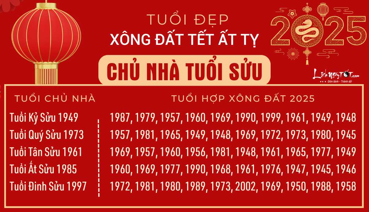 xem tuoi xong dat 2025 cho nguoi tuoi Suu