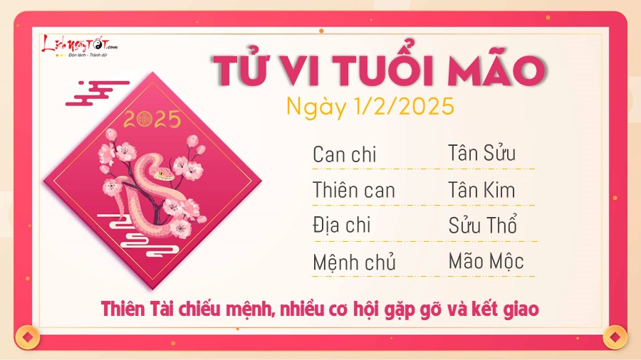 Tu vi hang ngay 1/2/2025 - Mao