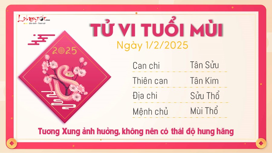 Tu vi hang ngay 1/2/2025 - Mui