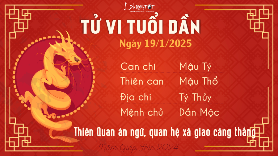 Tu vi hang ngay 1912025 - Dan