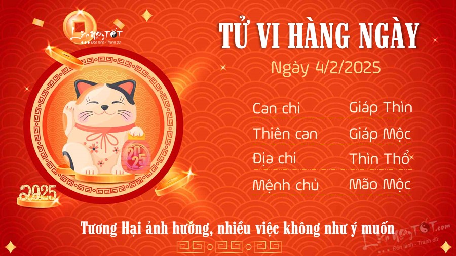 4 Tu vi hang ngay 4-2-2025 - Tuoi Mao