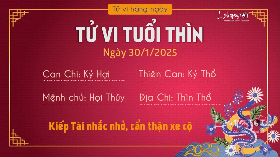 Tu vi hang ngay 30/1/2025 - Thin