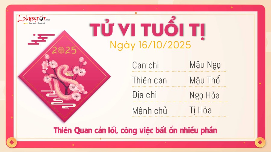 Tu vi hang ngay 16/10/2025 cua Ti